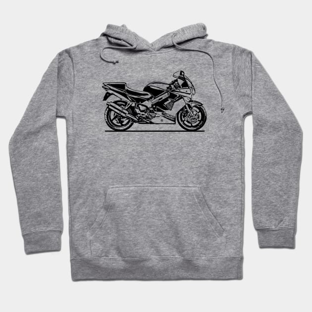 VFR800 Motorcycle Sketch Art Hoodie by DemangDesign